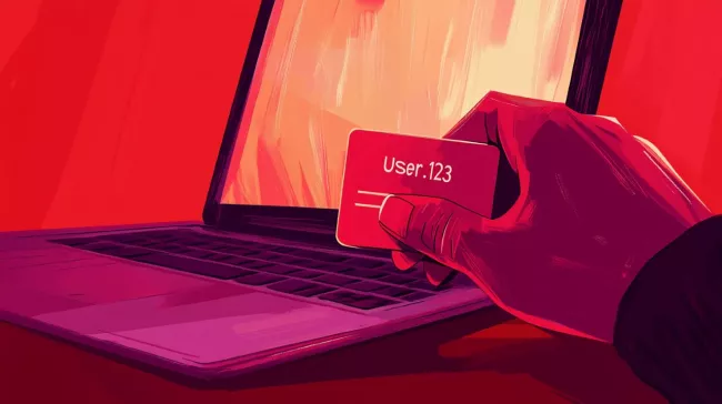 Ilustrace zcizení přihlašovacích údajů k laptopu