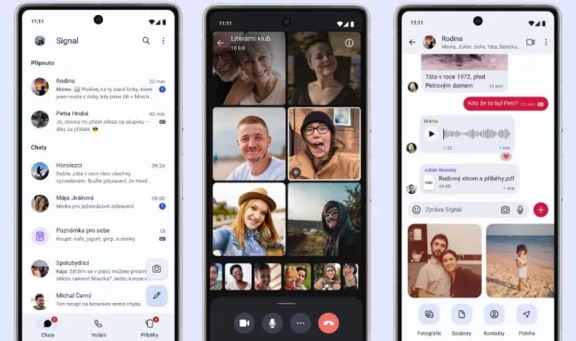 Prostředí aplikace Signal