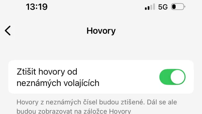 Nastavení ztišení hovoru v aplikaci WhatsApp