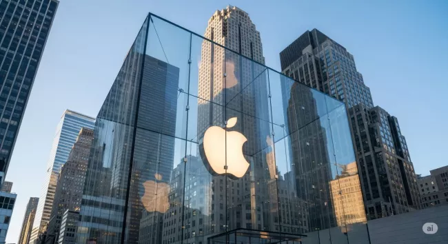 Budova s logem Apple