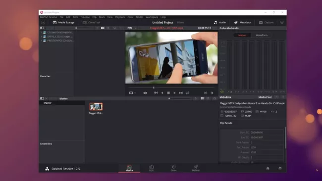 Video editor DaVinci Resolve