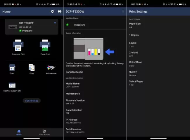 Aplikace Brother Mobile Connect