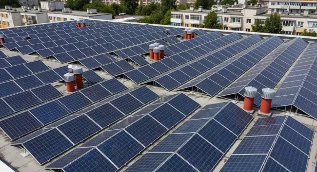 Střecha pokrytá fotovoltaikou