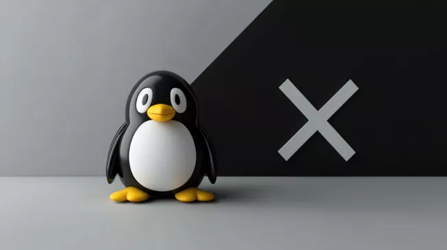 Smutný Tux, maskot Linuxu