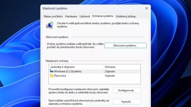 Bod Obnovení Systému