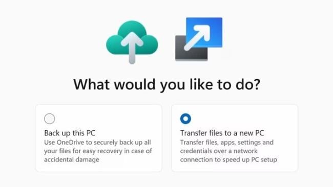 Nové okno funkce zálohování ve Windows