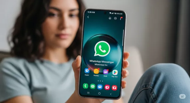 WhatsApp na displeji smartphonu