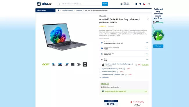 Speciální sleva na Acer Swift Go 14 AI