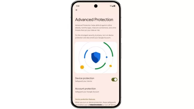 Displej smartphonu s funkcí Advanced Protection