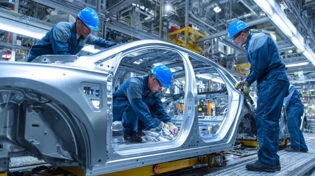 Montéři kompletují vozidlo