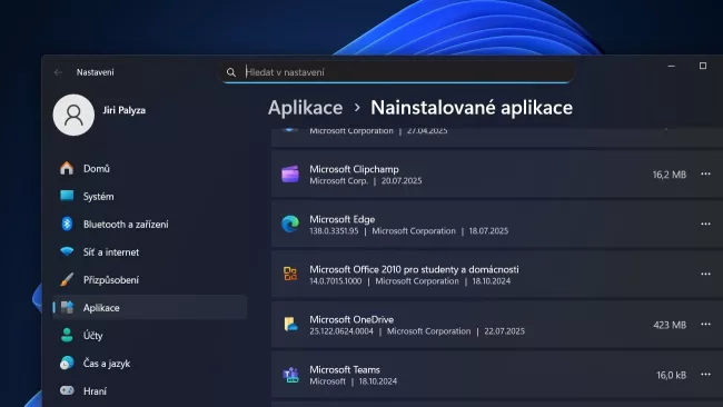 Možnost odstranění Edge z Windows 11