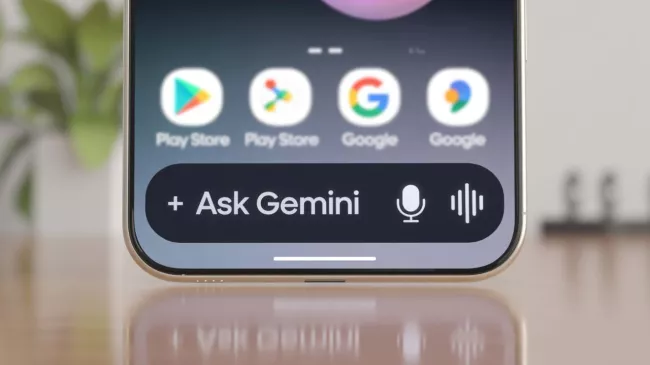 Gemini na displeji smartphonu 