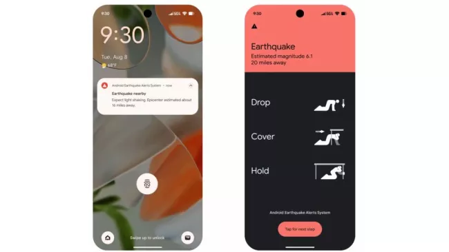 Zemětřesení - Google alert