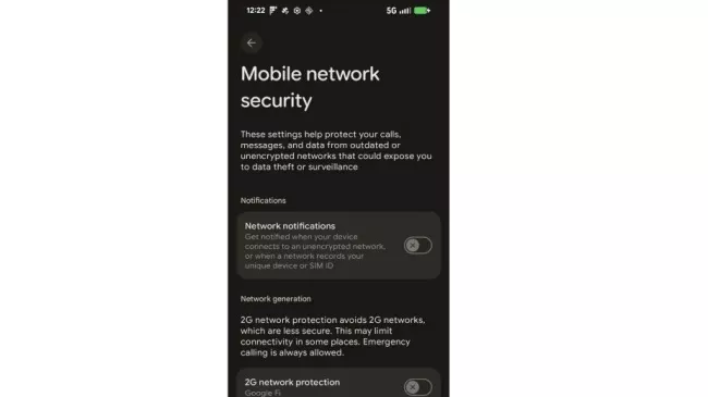 Funkce ochrany před falešnými sítěmi v Androidu 16