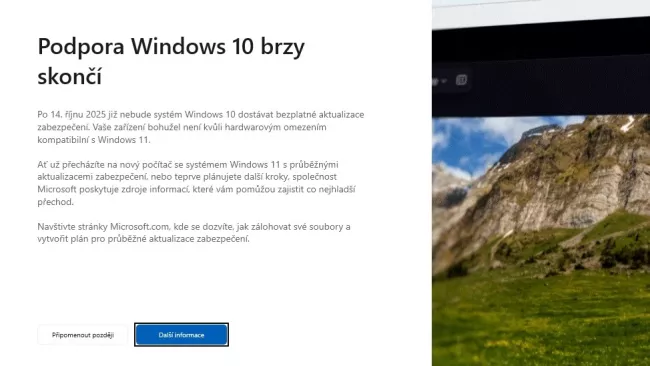 Podpora Windows 10 už brzy skončí