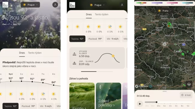 Aplikace The Weather Channel