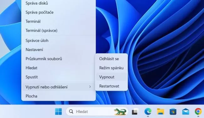 Nabídka Power User ve Windows 11