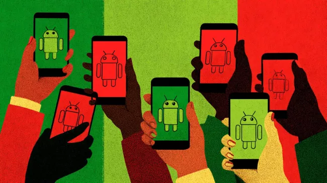 Androidové smartphony v rukou uživatelů