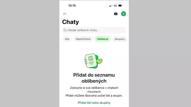 WhatsApp možnosti filtrace chatů