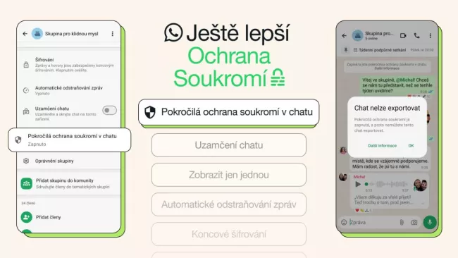 Pokročilá ochrana soukromí WhatsApp