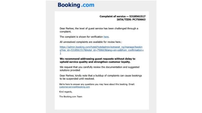 Podvod využívající Booking.com