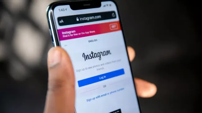 Instagram – přihlašovací obrazovka