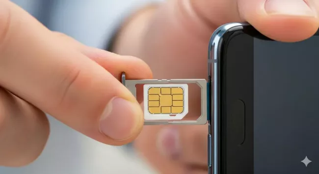 Vkládání SIM karty do mobilu