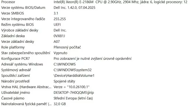 Hardwarová konfigurace PC s Windows 11
