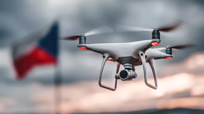 Dron na českém letišti