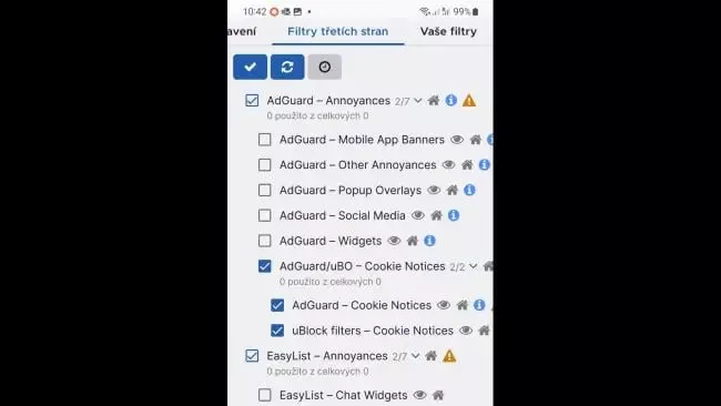 Blokace cookies v Androidu použitím prohlížeče Firefox