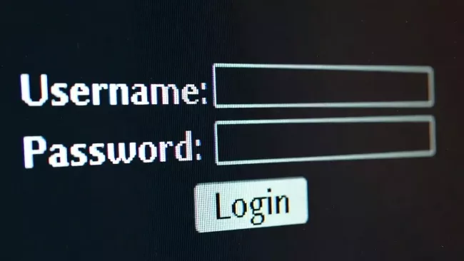 Přihlašovací formulář pro zadání jména a hesla