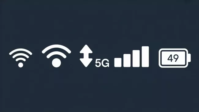 Stavové ikony na displeji smartphonu