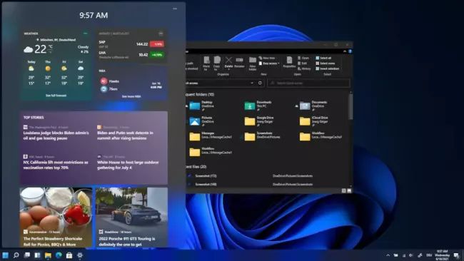 Windows 11 widgety
