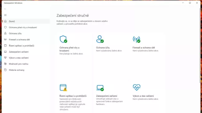 Windows 11 zabezpečení