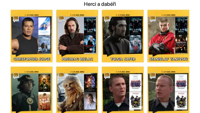 Herci a hvězdy seriálů, kteří se mají objevit na brněnském Comic-Conu