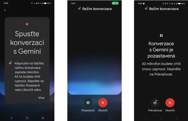 Prostředí funkce Gemini na smartphonu