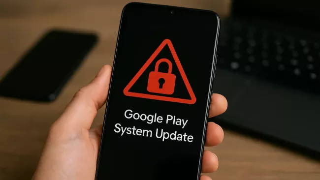 Varovný symbol na displeji smartphonu