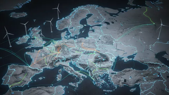 Síť propojené energetické infrastruktury v Evropě