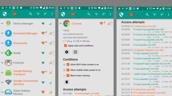 Prostředí aplikace NetGuard