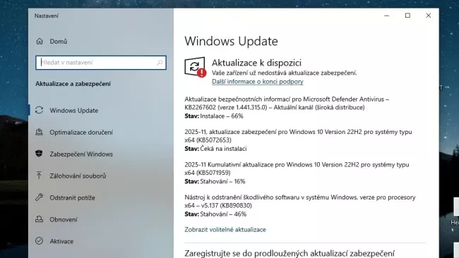 Služba Windows Update ve Windows 10