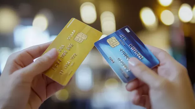 Platební karty v ruce uživatele