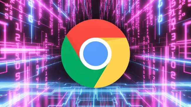 Logo prohlížeče Chrome a téma toku dat