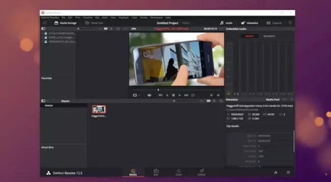 Prostředí programu DaVinci