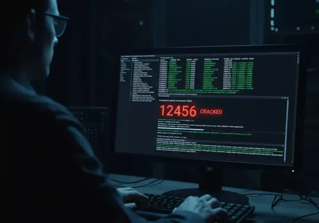 Hacker se snaží prolomit hesla