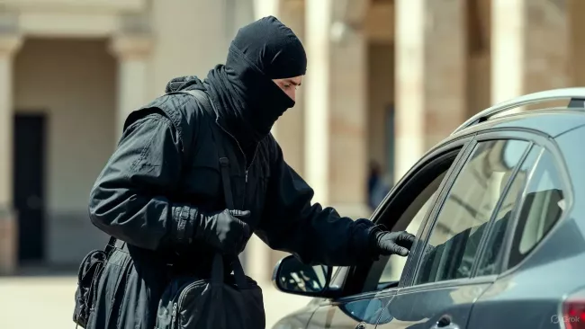 Zloděj vykrádá automobil