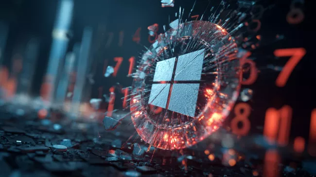 Symbolika poukazující na rozbitý systém Windows