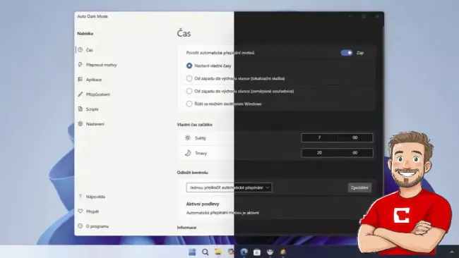Tmavý a světlý režim Windows