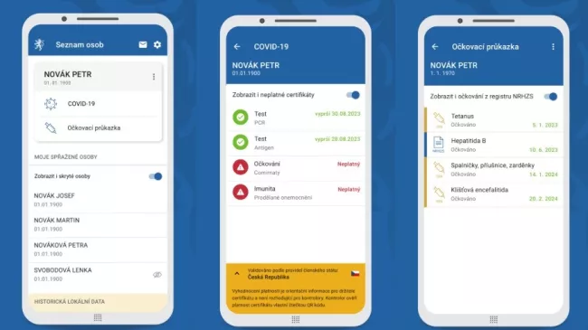 Obrazovky funkcí EZKarty