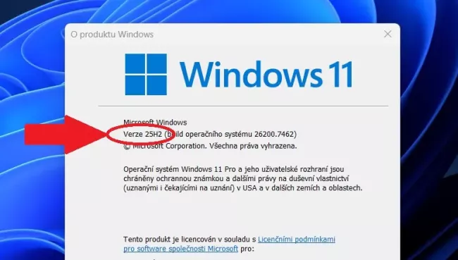 Funkce Winver ve Windows 11