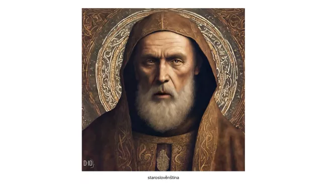 Staroslověnský mluvčí vygenerovaný pomocí AI